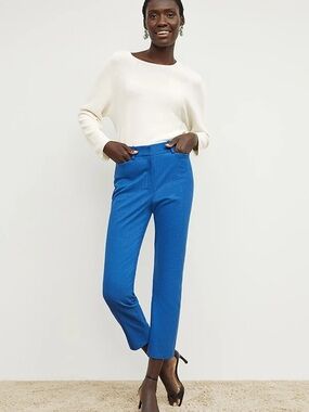 MM.LaFleur Cropped Straight-Leg Pants in Royal Blue